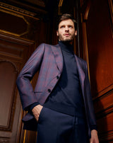Veste MENTORE tartan bleu marine et bordeaux