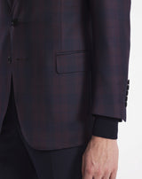 Veste MENTORE tartan bleu marine et bordeaux