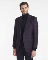 Veste MENTORE tartan bleu marine et bordeaux