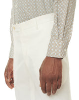 Pantalon ajusté en coton ENCIO Blanc