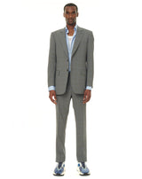 Costume Iconique MENTORE Gris à Carreaux Fenêtre Bleu Super 150S