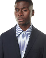 Costume destructuré Montecarlo laine stretch uni Marine