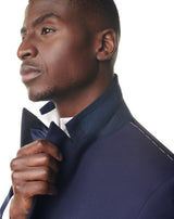 Smoking col pointe blackice Bleu Smalto