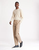 Pantalon ENCIO Beige en laine et cachemire