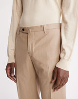 Pantalon ENCIO Beige en laine et cachemire