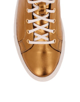 Sneakers montantes ORTON en cuir Or logotées Smalto