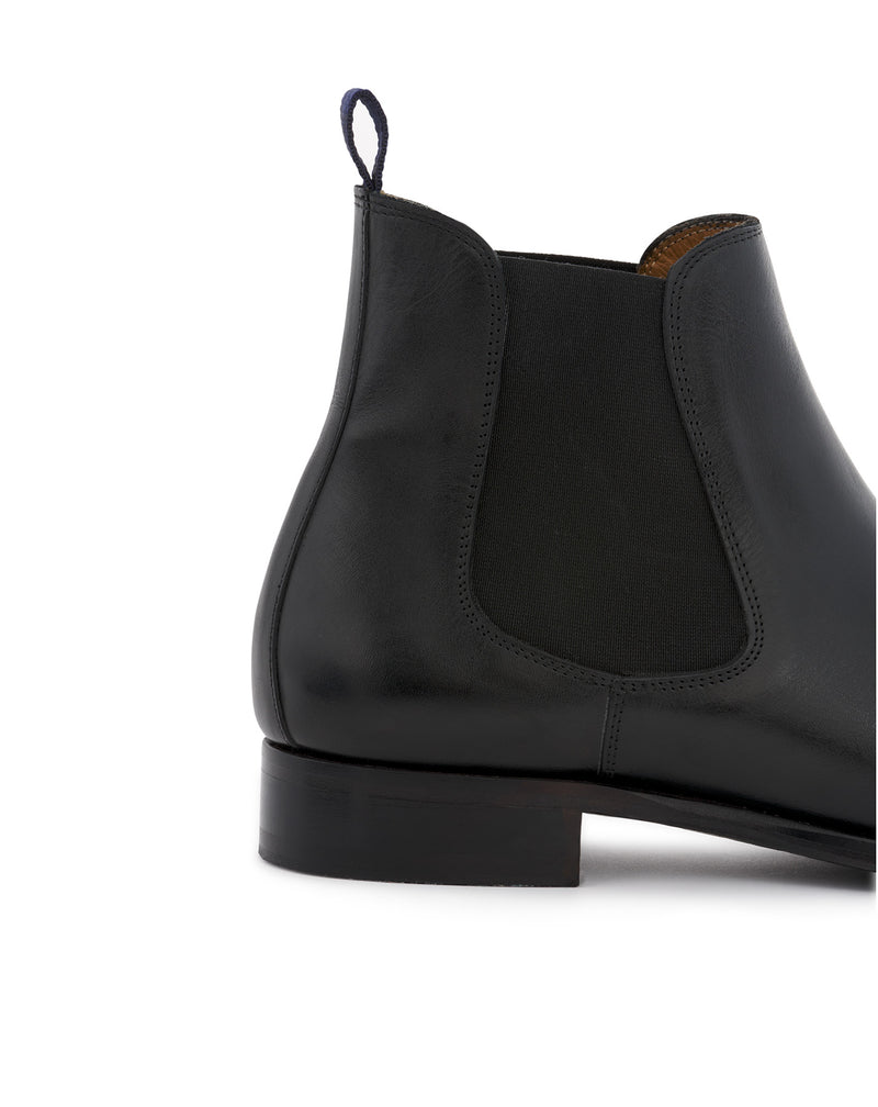 FERDY BLACK CALFSKIN ANKLE BOOTS