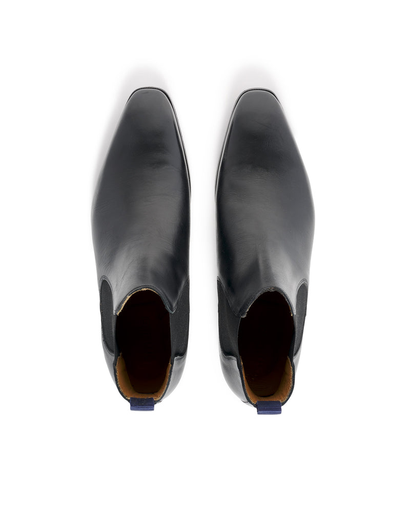 FERDY BLACK CALFSKIN ANKLE BOOTS
