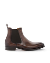 FERDY CHOCOLATE CALFSKIN ANKLE BOOTS