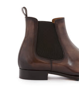 FERDY CHOCOLATE CALFSKIN ANKLE BOOTS