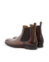 FERDY CHOCOLATE CALFSKIN ANKLE BOOTS
