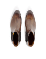 FERDY CHOCOLATE CALFSKIN ANKLE BOOTS