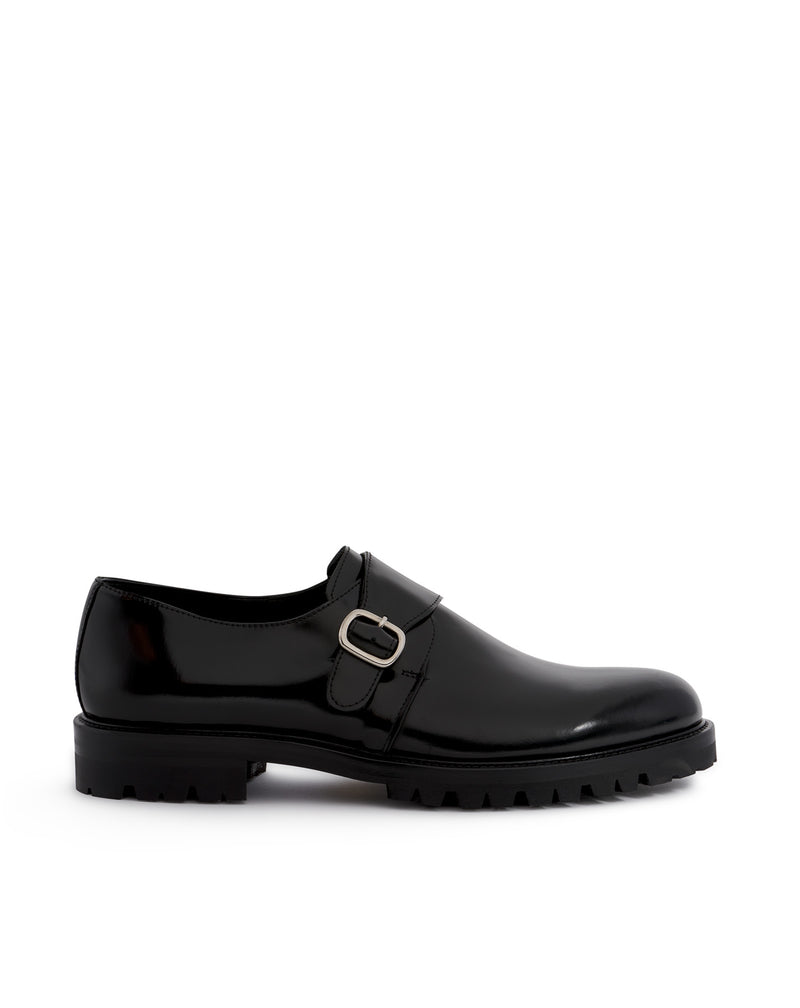 FODHIL BLACK CALFSKIN BUCKLE LOAFERS