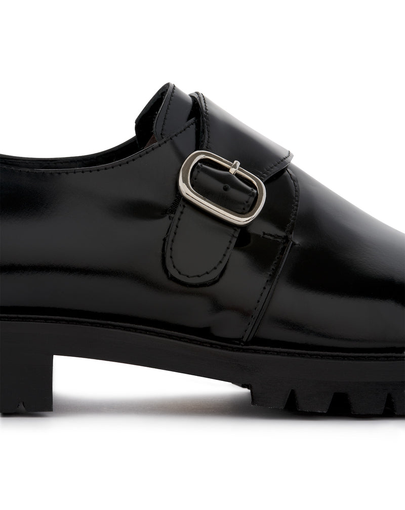 FODHIL BLACK CALFSKIN BUCKLE LOAFERS