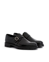 FODHIL BLACK CALFSKIN BUCKLE LOAFERS
