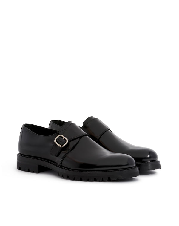 FODHIL BLACK CALFSKIN BUCKLE LOAFERS
