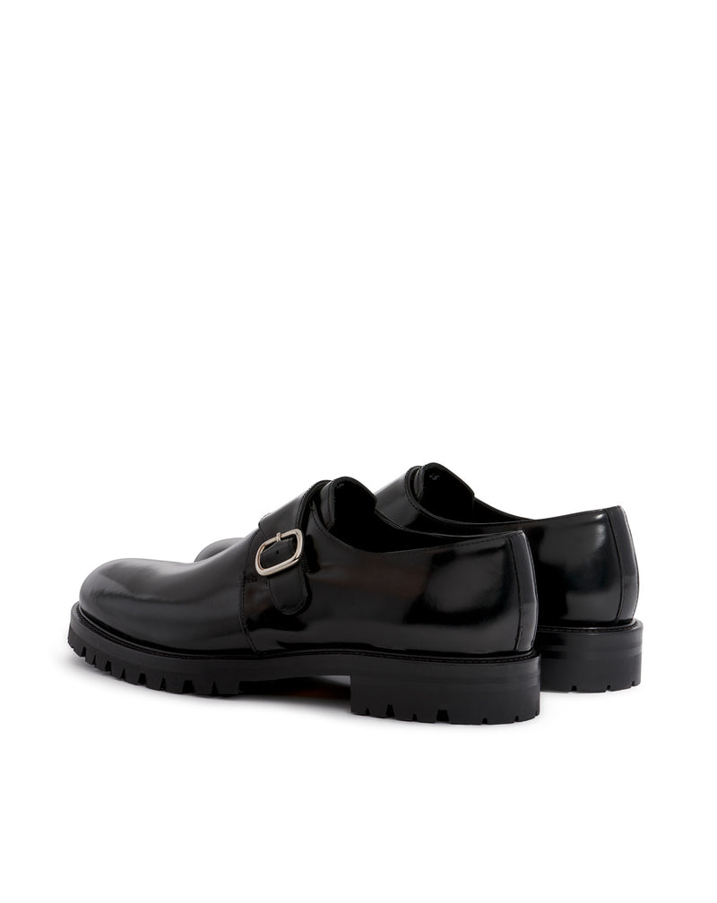 FODHIL BLACK CALFSKIN BUCKLE LOAFERS