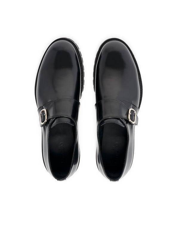 FODHIL BLACK CALFSKIN BUCKLE LOAFERS