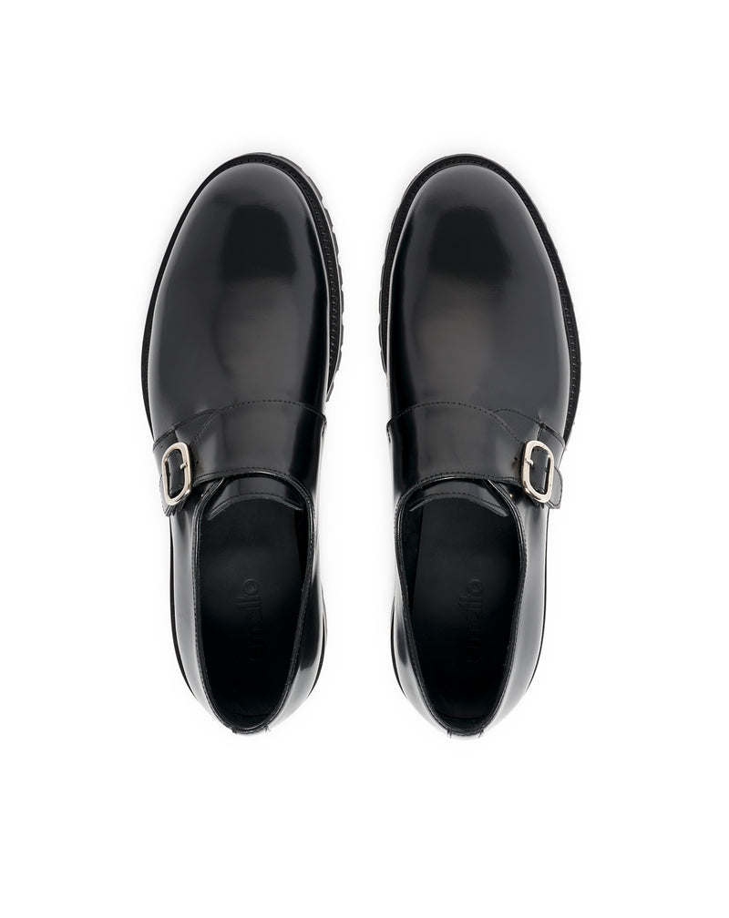 FODHIL BLACK CALFSKIN BUCKLE LOAFERS