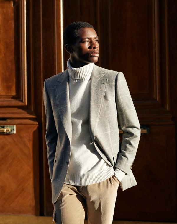 pebble gray marwan turtleneck sweater