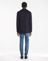 LAERTE CROSS-BREASTED PEA COAT IN NIGHT BLUE CASHMERE