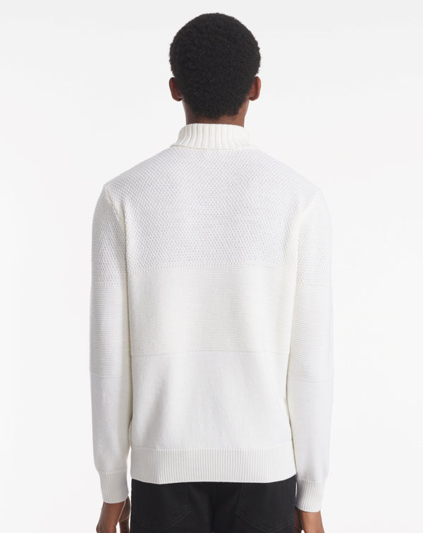 mewen turtleneck sweater in ecru merino wool