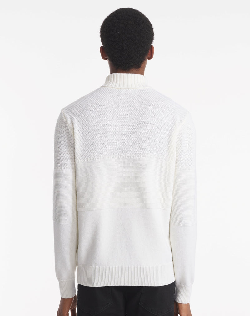 mewen turtleneck sweater in ecru merino wool