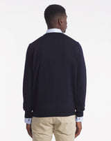 MATHYS V-NECK SWEATER IN NAVY BLUE MERINO WOOL