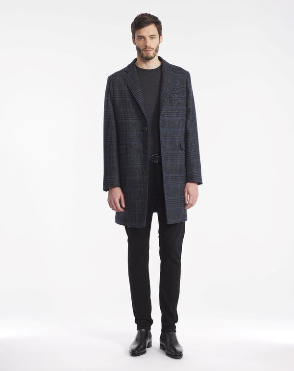 Raul Prince of Wales coat in gray and blue