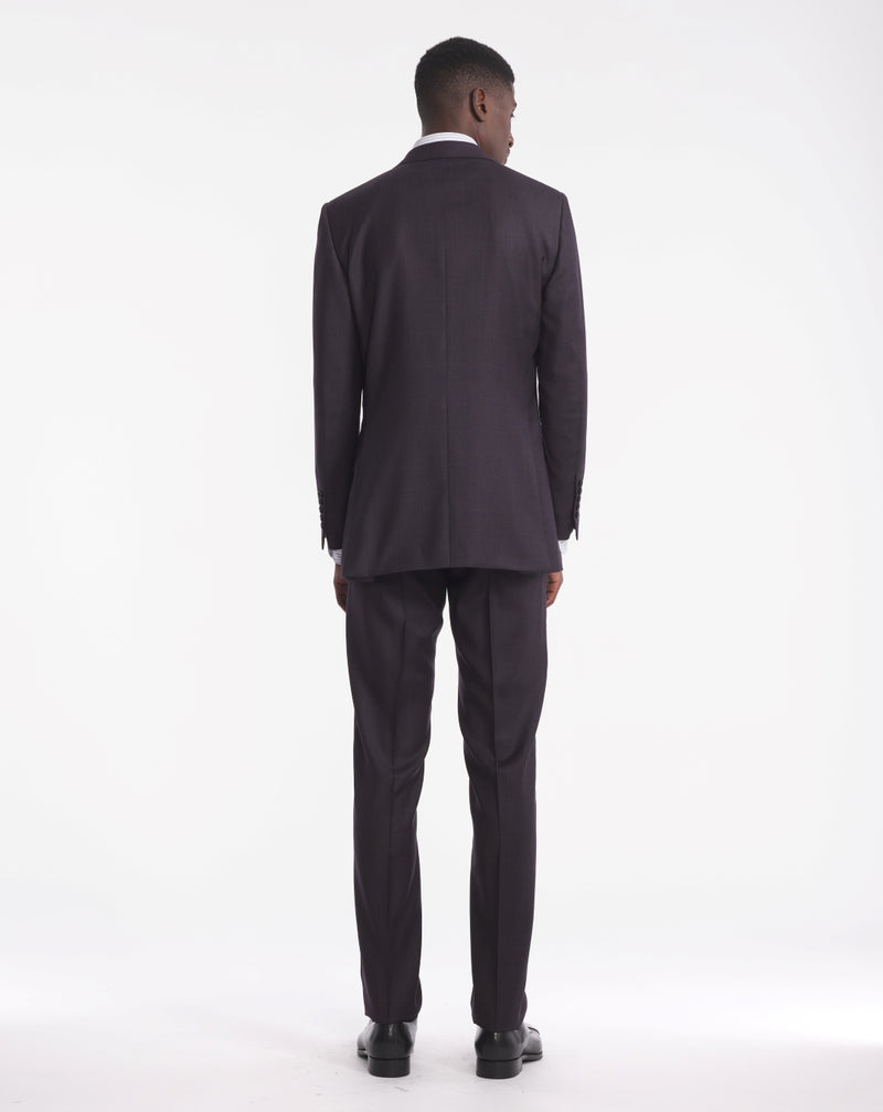 super 130s prince of wales plum mentor costume