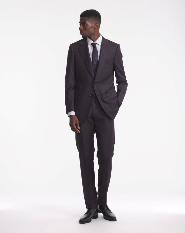 super 130s prince of wales plum mentor costume