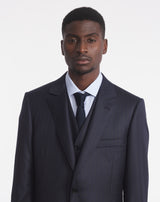 MENTOR COSTUME in super 110'S MIDNIGHT BLUE with DOUBLE TENNIS STRIPES