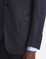 MENTOR COSTUME in super 110'S MIDNIGHT BLUE with DOUBLE TENNIS STRIPES