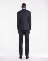 MENTOR COSTUME in super 110'S MIDNIGHT BLUE with DOUBLE TENNIS STRIPES