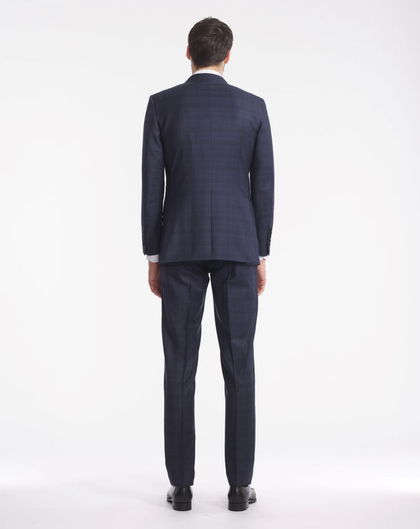 Murano Super 150s medium blue checked suit
