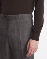 Elysée SUPER 110'S BROWN AND BLUE PRINCE OF WALES TROUSERS