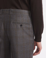 PANTALON elysée SUPER 110'S PRINCE DE GALLES MARRON ET BLEU