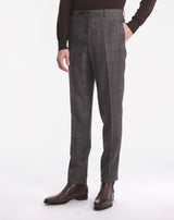 Elysée SUPER 110'S BROWN AND BLUE PRINCE OF WALES TROUSERS