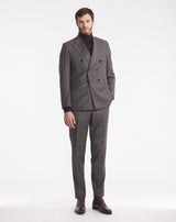Elysée SUPER 110'S BROWN AND BLUE PRINCE OF WALES TROUSERS