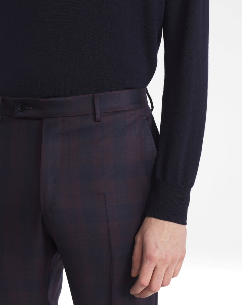 Pantalon Tartan marzio BLEU MARINE et BORDEAUX