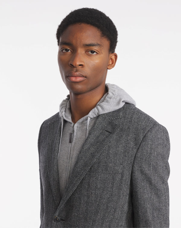 ANKO JACKET IN VIRGIN WOOL and black cashmere