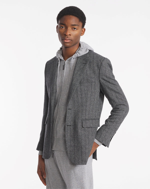 ANKO JACKET IN VIRGIN WOOL and black cashmere