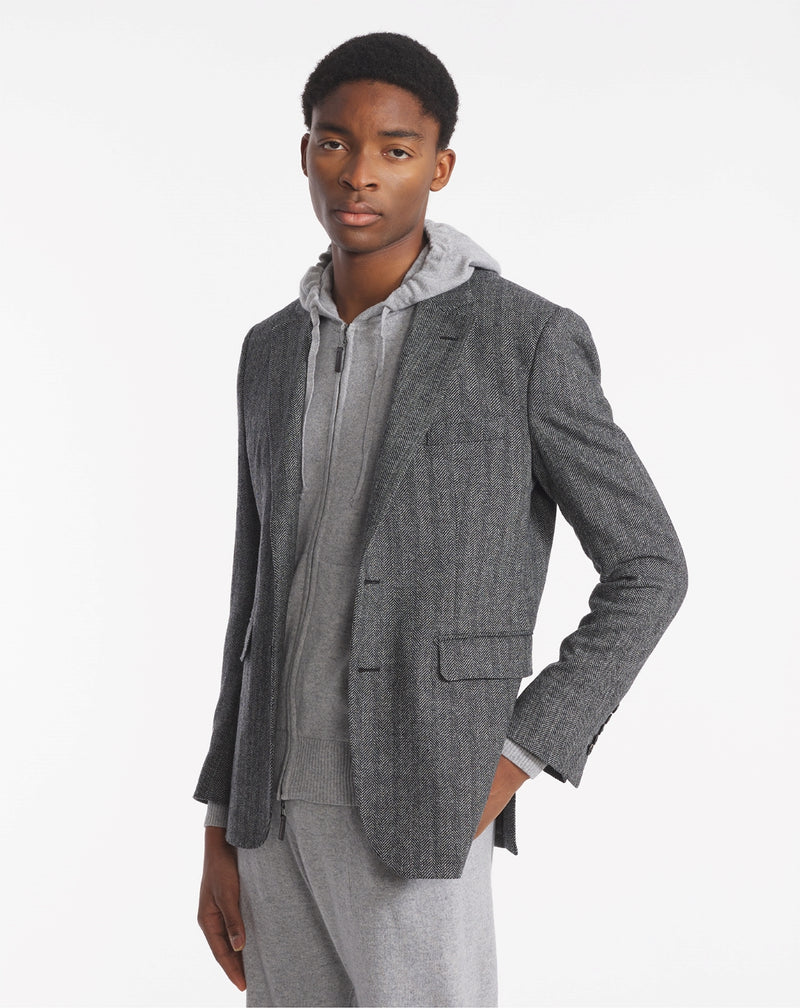 ANKO JACKET IN VIRGIN WOOL and black cashmere