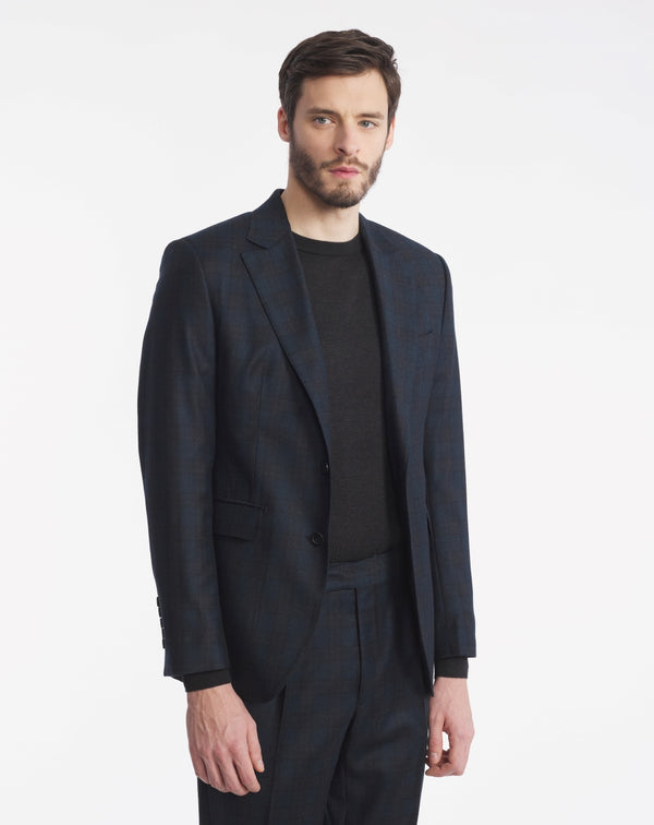 ELYSEE super 110'S green checked jacket