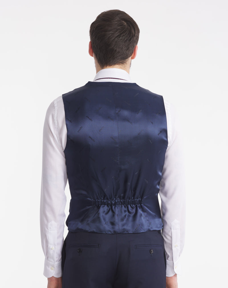 gilet londres super 120's bleu nuit