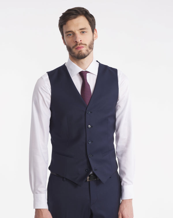 London super 120s midnight blue vest
