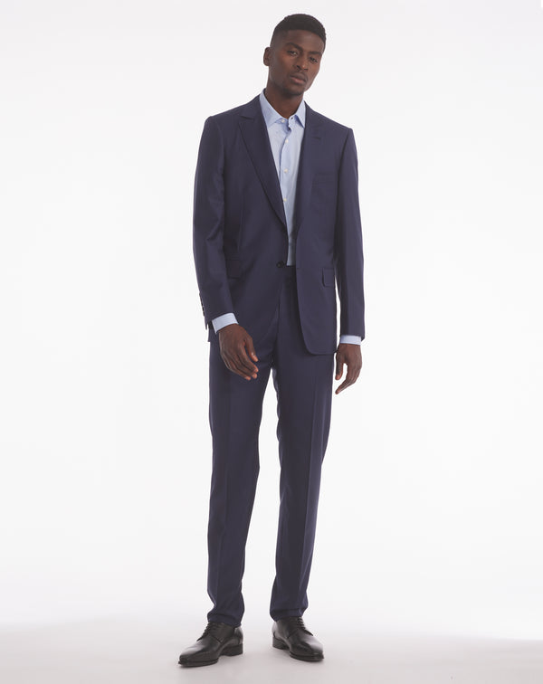 MURANO navy blue pinstripe suit, super 150s