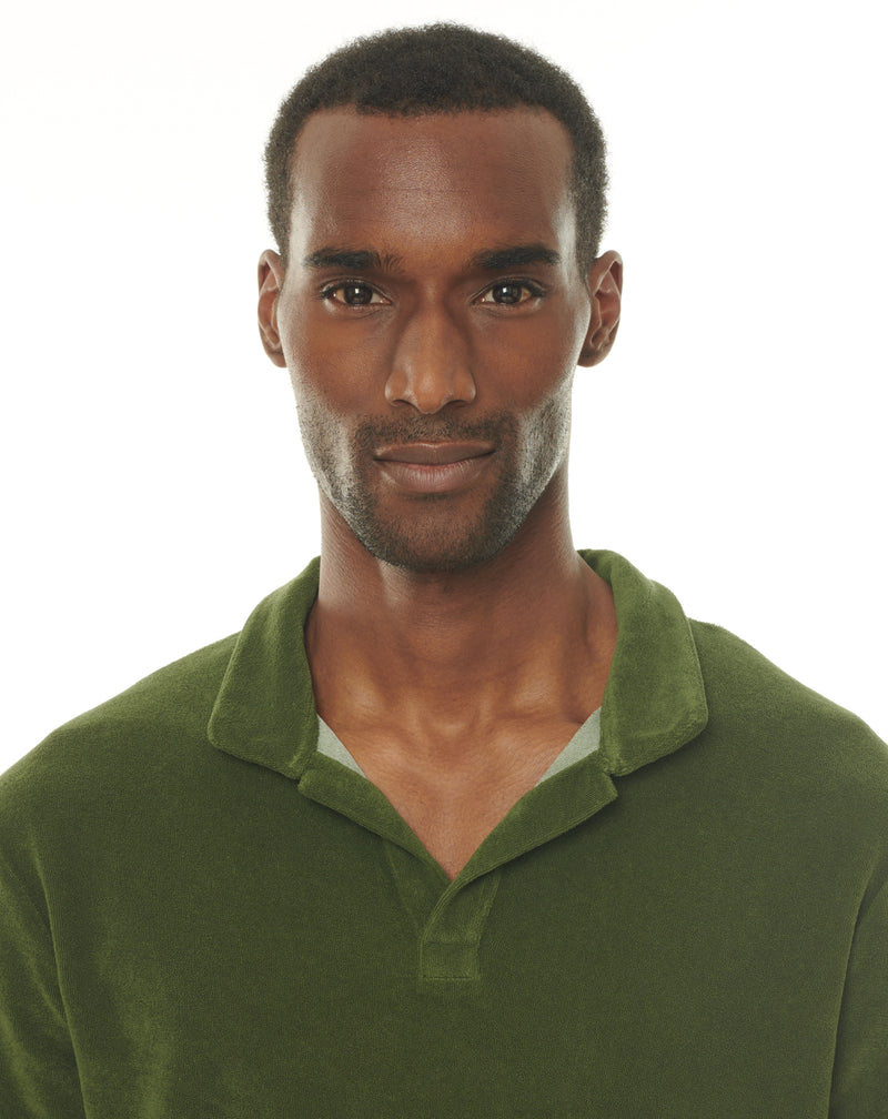 Green DENIS towelling polo