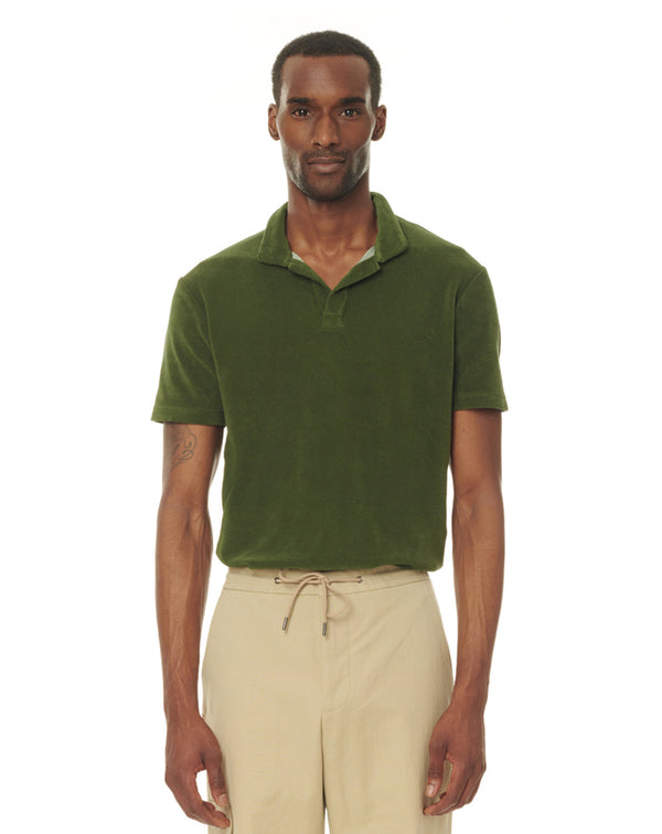 Green DENIS towelling polo