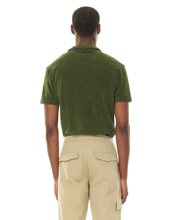 Green DENIS towelling polo